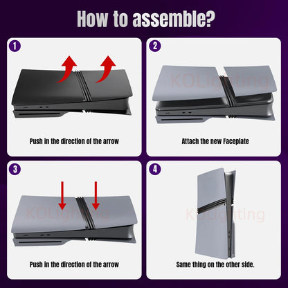 PS5 Pro 30th Anniversary Limited Edition – Grey Disc Edition Replacement Faceplate Shell with Logo & Sticker