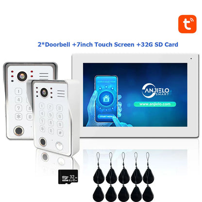 Fingerprint 5-in-1 WiFi Video Doorbell — Tuya Smart 1080P Touch Intercom System for Home Security