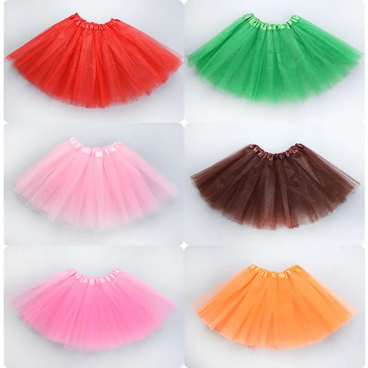 Girls’ Tulle Tutu Skirt – 3-Layer Ballet Mini Skirt for Dance, Birthday Party, Princess Dress 2-8Y