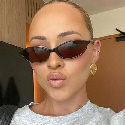 Sexy Small Oval Women's Sunglasses 2024 – New Fashion Black & Brown Summer Shades, Trendy Unique Eyewear for Men & Women