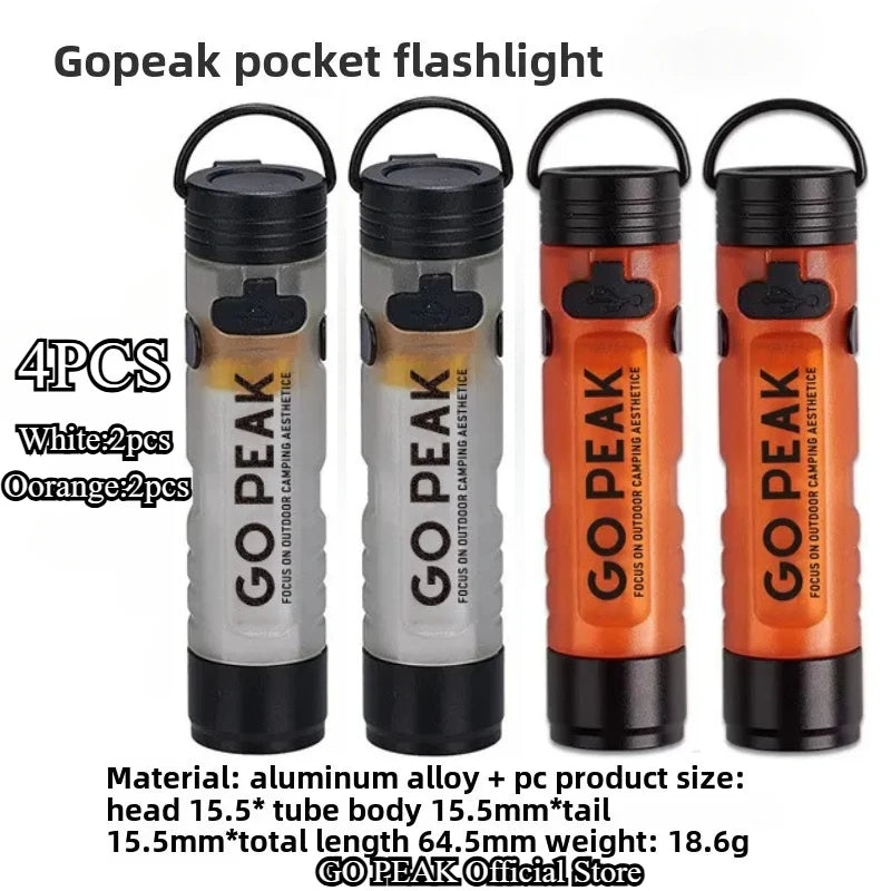 GOPEAK Mini Pocket Flashlight – Outdoor Key Clip LED Cap Light, Long-Lasting Emergency & Disaster Relief 5050 Small Torch