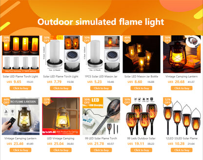 Solar LED Mason Jar Lights – Warm Torch Flame Lantern for Outdoor & Indoor Christmas, Garden, and Street Decoration