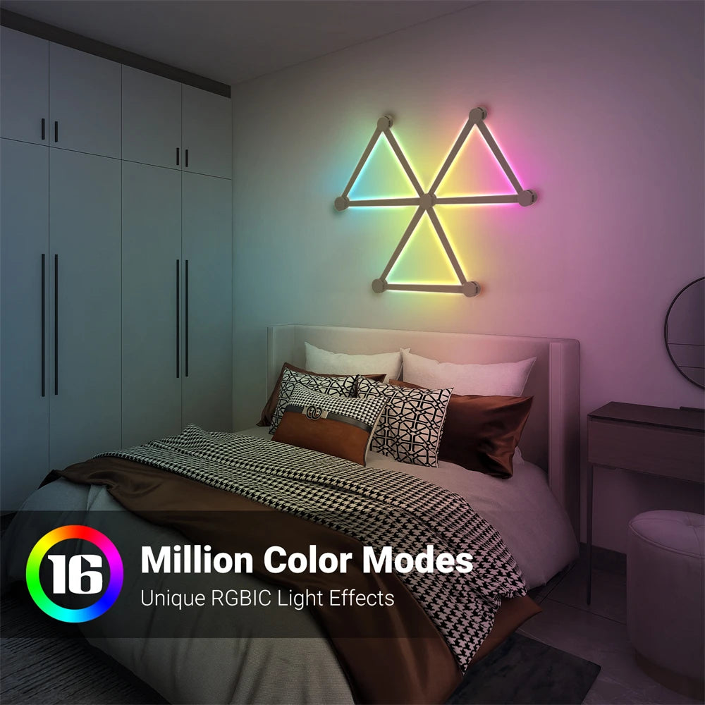 RGB Smart Wall Light - Splicing DIY Atmosphere Lamp, Voice-Controlled for Esports Room, Bedroom, & Bar Decoration