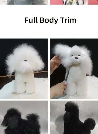 Pet Grooming Practice Poodle Model — Full Body Simulation Dog Mannequin for Grooming Training