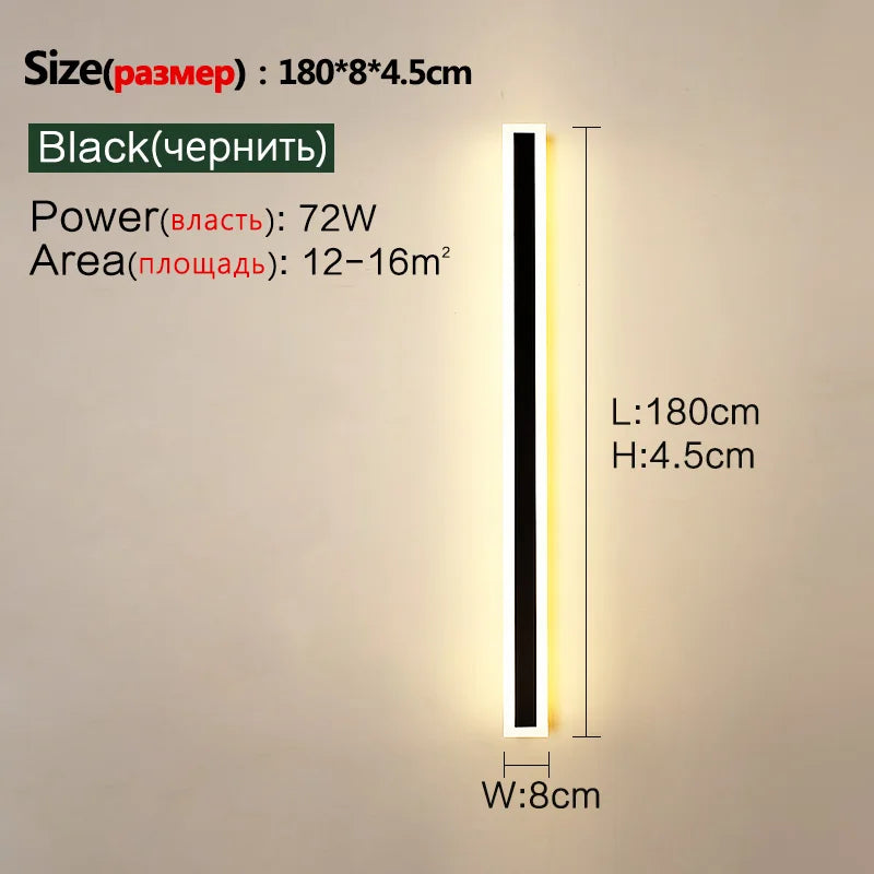 Outdoor Wall Lamp – IP65 Waterproof LED Long Corridor & Staircase Light, Balcony, Villa & Garden Entrance Lighting