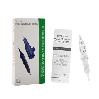 10PCS Microblading Tattoo Needle Cartridges – 0.15 to 0.4mm Screw Tips for Permanent Makeup & Eyebrow Rotary Machine