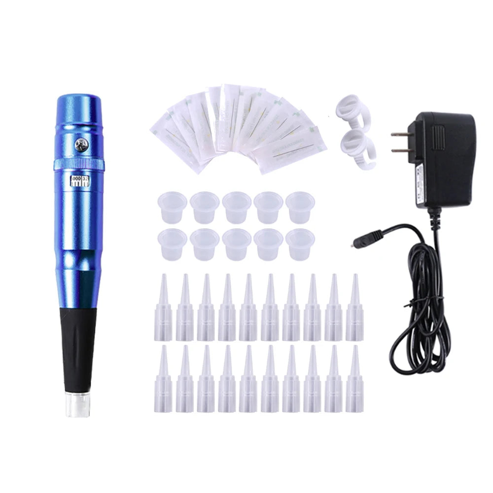 Permanent Makeup Rotary Tattoo Pen – Eyebrow & Lip Machine, Microblading & Piercing Gun PMU Kit