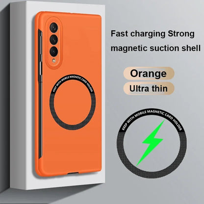 Ultra Thin Skin Feel Case for Samsung Galaxy Z Fold 3/4/5/6/7 – Magnetic Wireless Charging Compatible Fold Cover