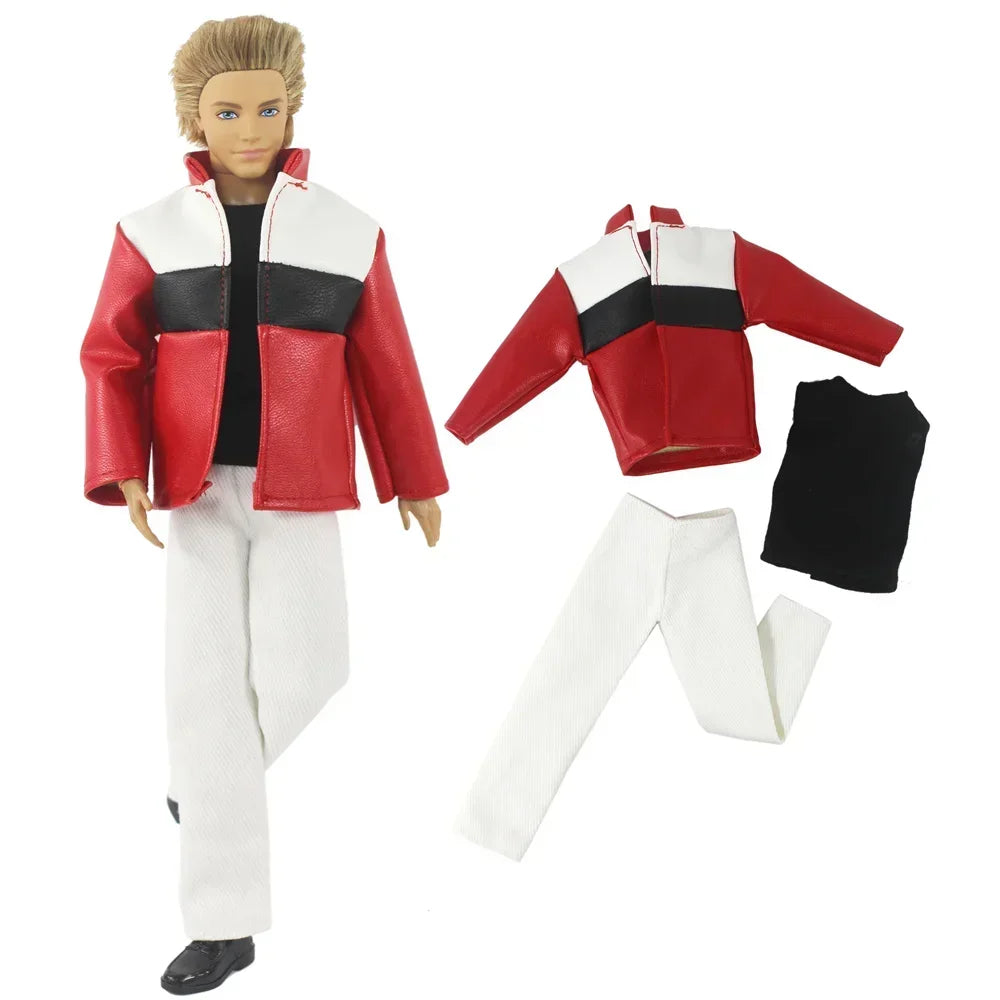 1 Set 12" Ken Doll Clothes — Leather Outfit with Multiple Styles to Choose From