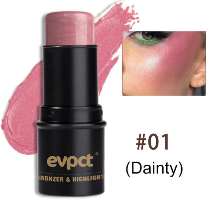 Highlighting & Bronzer Stick - Face Brightening Blusher, Rouge Concealer Pen, Long-Lasting Corrector & Nose Contouring Cosmetics