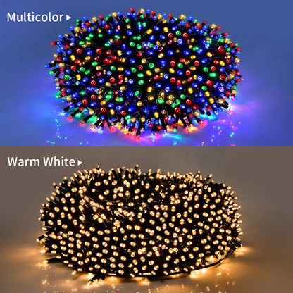 2025 LED Christmas & New Year Fairy String Lights — White/Warm/RGB Waterproof Party & Wedding Decoration