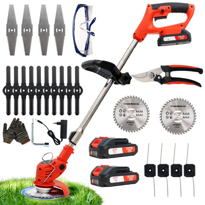 OUTIGO Cordless String Trimmer & Edger — 2×21V Battery Grass Trimmer with Blade Attachments