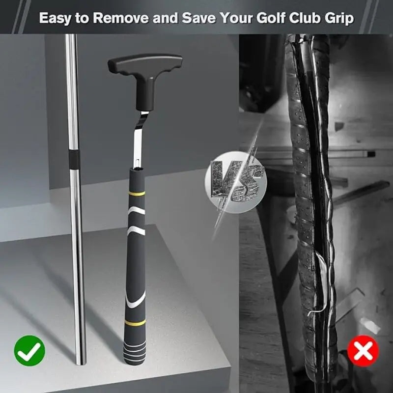 Golf Grip Removal Tool – V-Groove Grip Remover Saver for Standard Length Grips, Golf Grip Kit & Tools