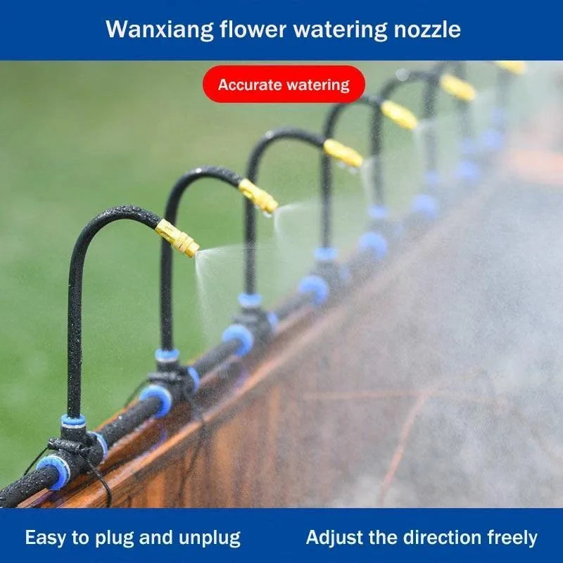 5-20M Automatic Garden Irrigation Kit – Universal Rotating Copper Nozzle Sprinkler for Balcony & Lawn Watering