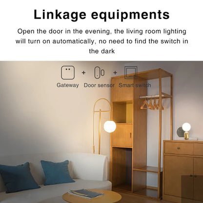 Tuya Smart Zigbee Door & Window Sensor – Black Open/Close Detector for Smart Home Security, Compatible with Smart Life App