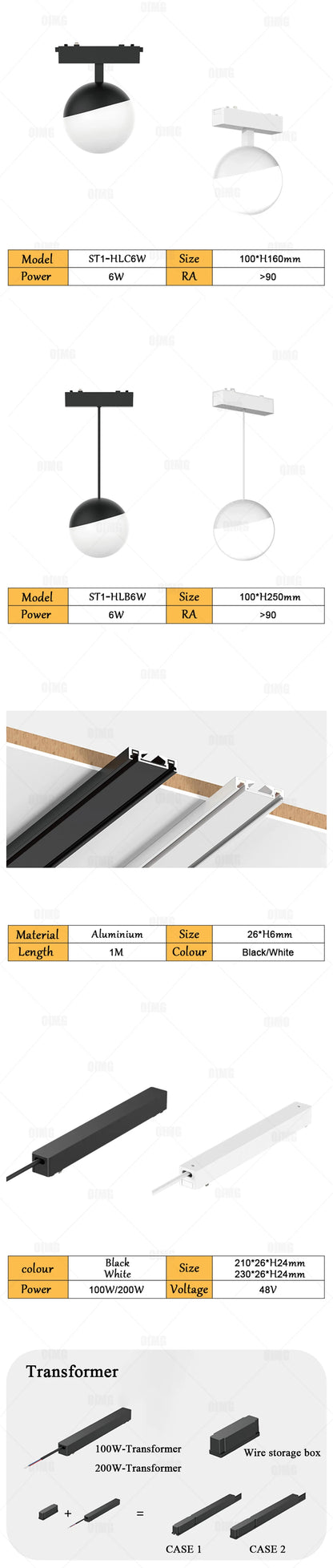 Smart Home Tuya Dimming 6mm Ultra-Thin Ceiling Mount Magnetic Track Light, 48V Slim Surface Mounted Linear Light