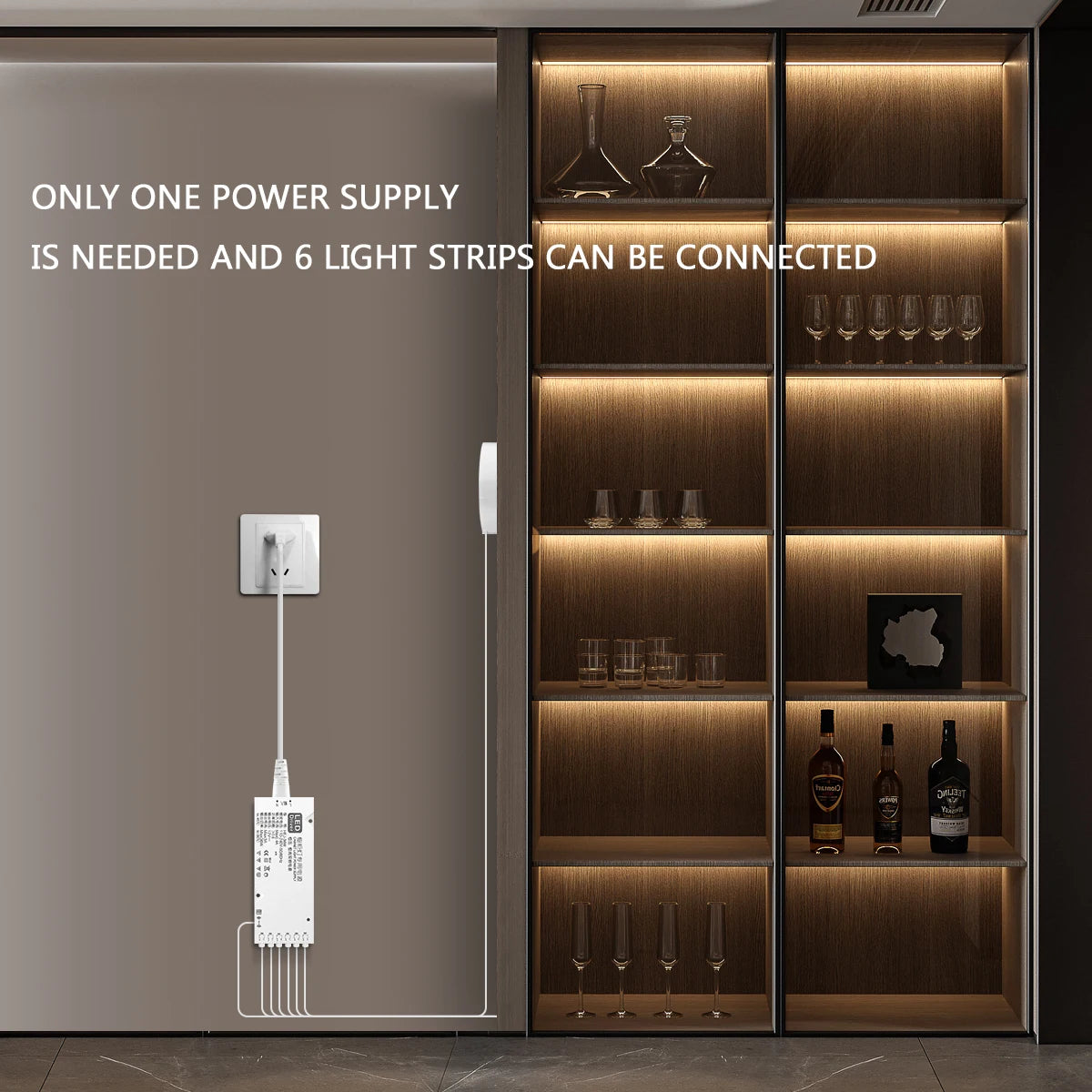 Under Cabinet COB LED Strip Light – Dimmable Touch Sensor Lamp for Display, Bookcase, Wardrobe & Closet