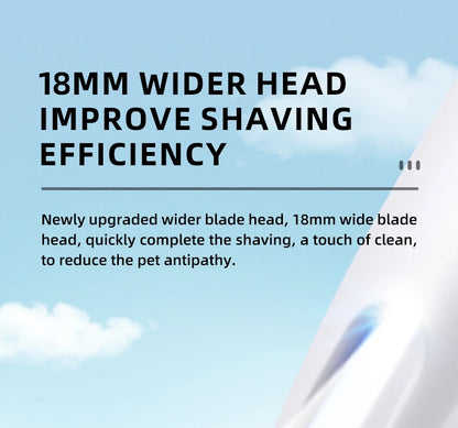 Type-C Dog Paw Trimmer - Waterproof Pet Hair Clippers with LED Light & Display, 18mm Wide Blade Grooming Tool