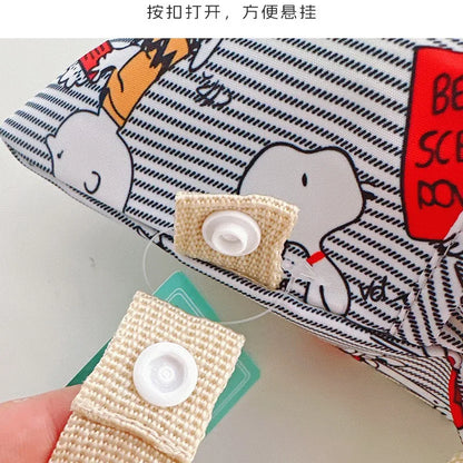 Snoopy Car Hanging Tissue Box — Cartoon Napkin Holder with Removable Storage & Flip Cover, Car Room Decor