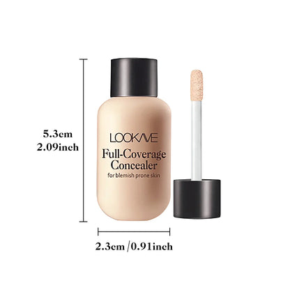 Waterproof Liquid Concealer Foundation – Full Coverage Cream for Acne, Scars, Dark Circles & Face Makeup Base
