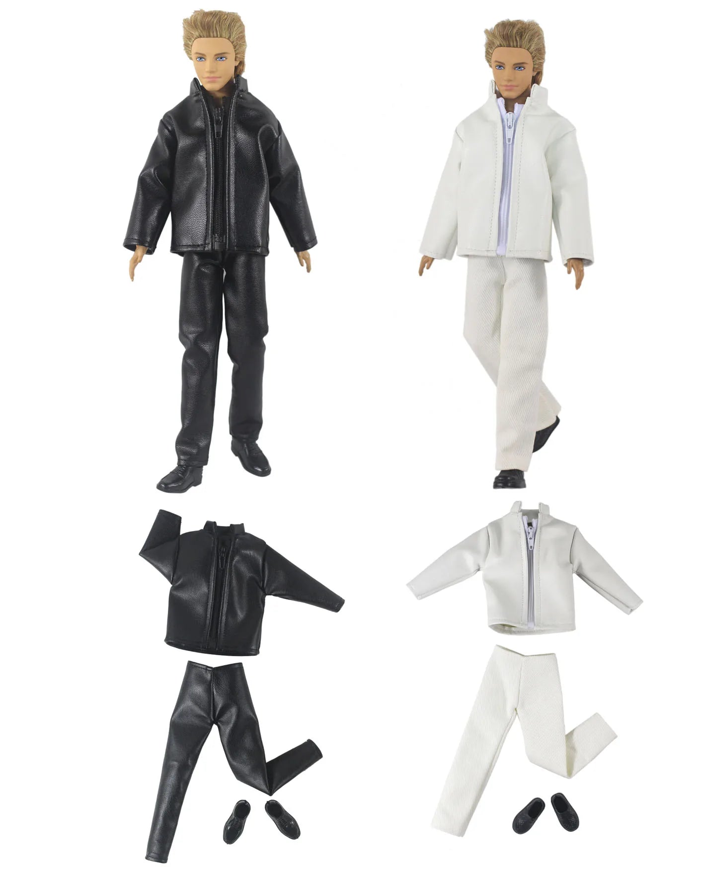 1 Set 12" Ken Doll Clothes — Leather Outfit with Multiple Styles to Choose From