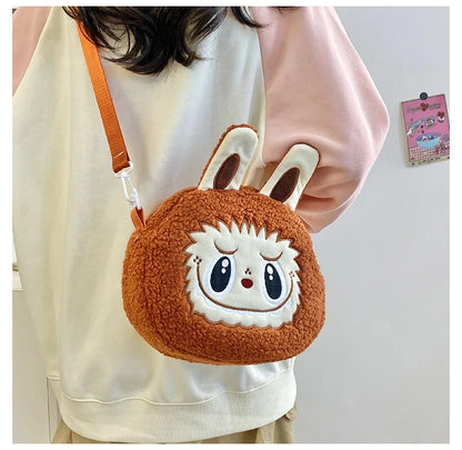 Labu Cartoon Crossbody Plush Bag – Kids Backpack & Shoulder Bag Doll Change Purse, Perfect Gift for Girls
