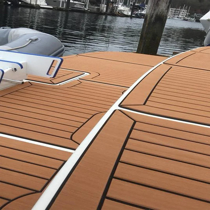 240×60×0.5cm Self-Adhesive EVA Foam Teak Sheet — Synthetic Marine Decking Mat for Car, Boat, Yacht, Sea Swim, Cozy Flooring Pad