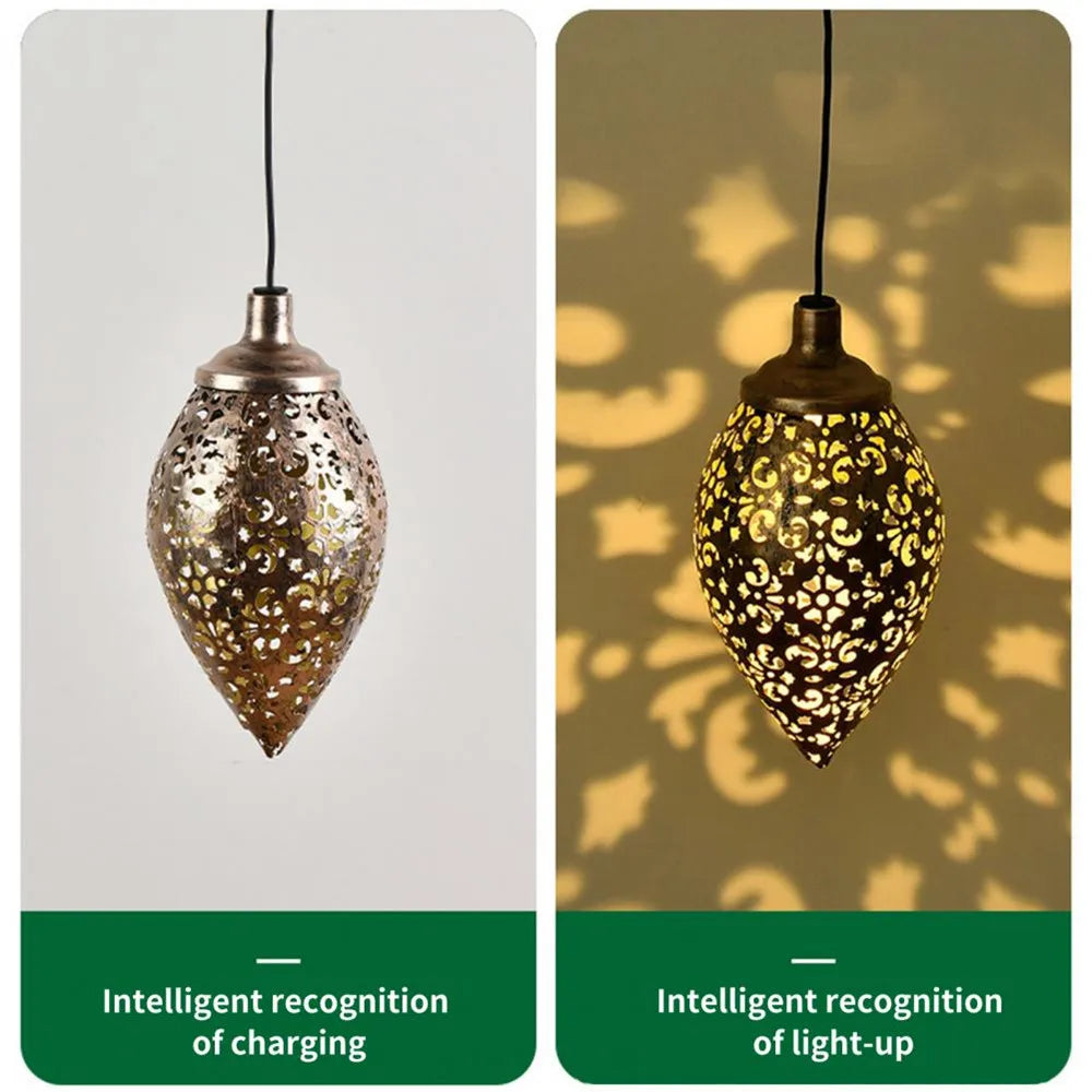 Outdoor Water Drop Solar Projection Light - Waterproof, Hollowed-Out Design for Garden, Patio, Stairs, Fence, and Balcony Lighting