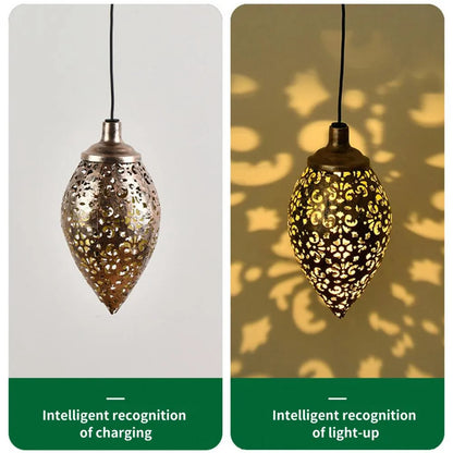 Outdoor Water Drop Solar Projection Light - Waterproof, Hollowed-Out Design for Garden, Patio, Stairs, Fence, and Balcony Lighting