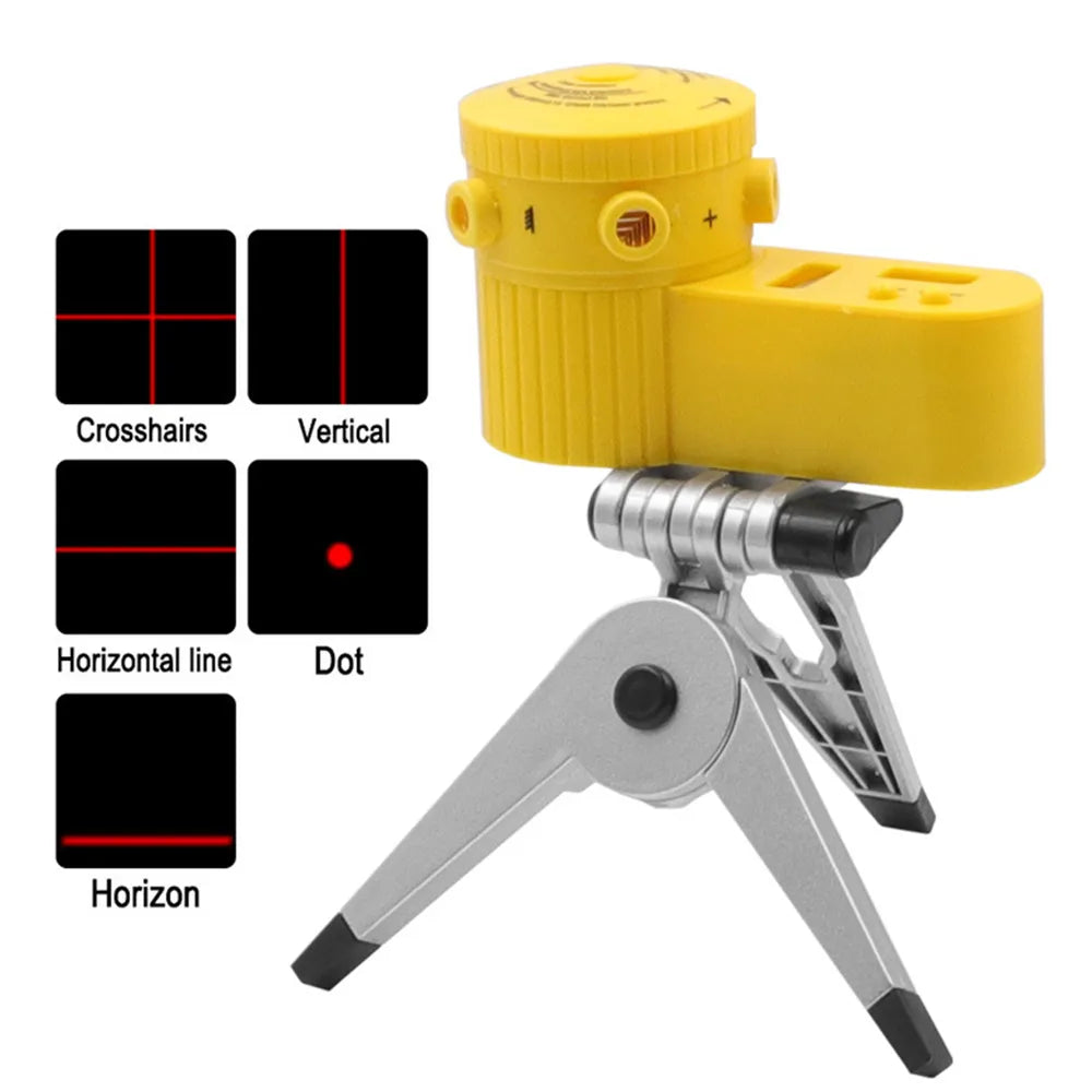 Multifunctional 4-in-1 Laser Level Ruler with Rotating Tripod - Household Measuring Tool for Vertical & Horizontal Levels