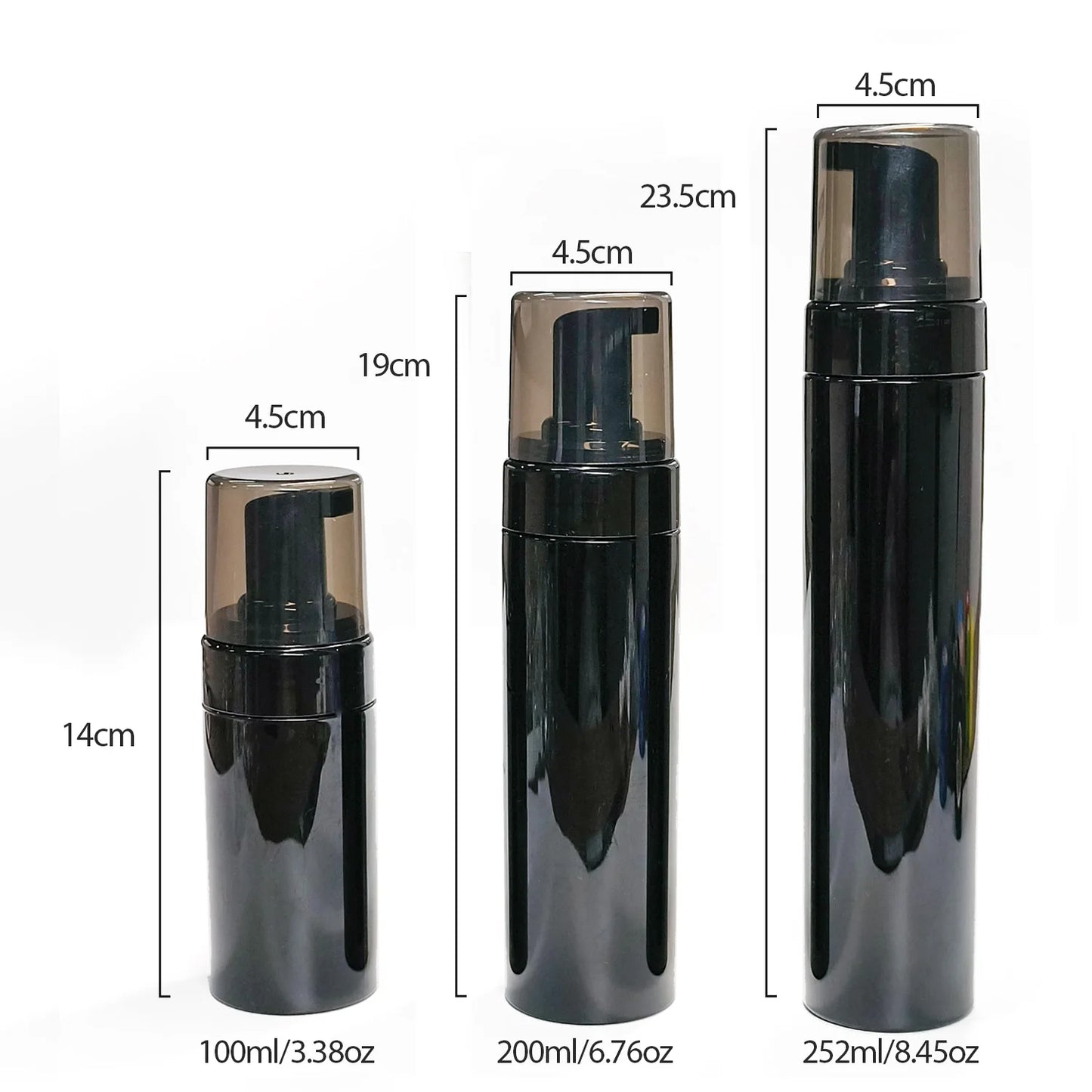 100/200/250ml Plastic Foaming Bottle – Pump Dispenser for Shampoo, Lotion, Shower Gel & Cosmetic Liquids