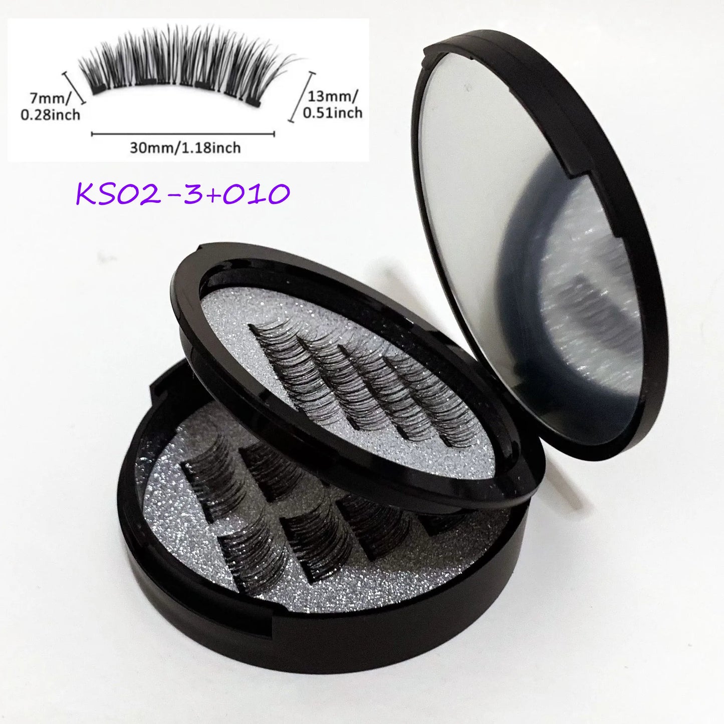 12PCS Magnetic False Eyelashes – Half Lashes Set with Double Box, Mirror & Applicator, Reusable Beauty Makeup