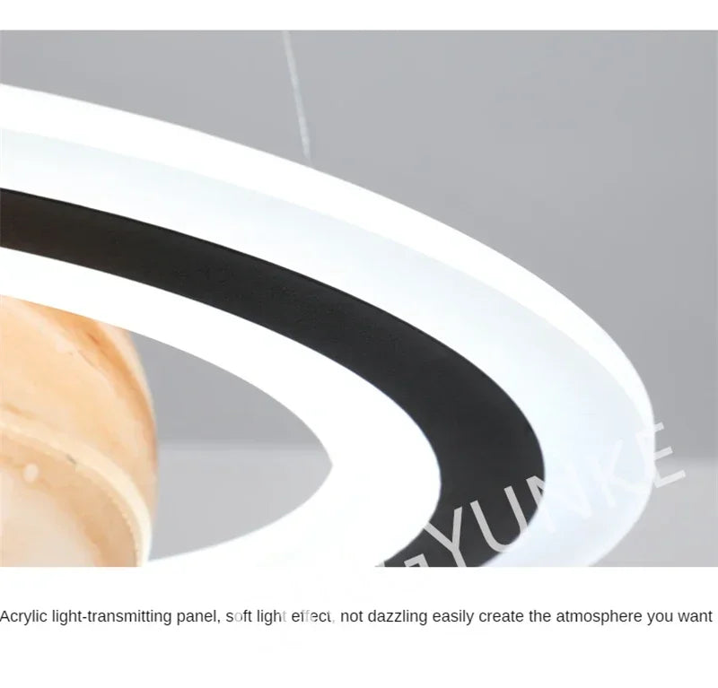 Acrylic Planet Pendant Lamp – Space Star Hanging Light for Living Room, Bedroom, Kitchen & Kids Room, E27 Bulb Compatible