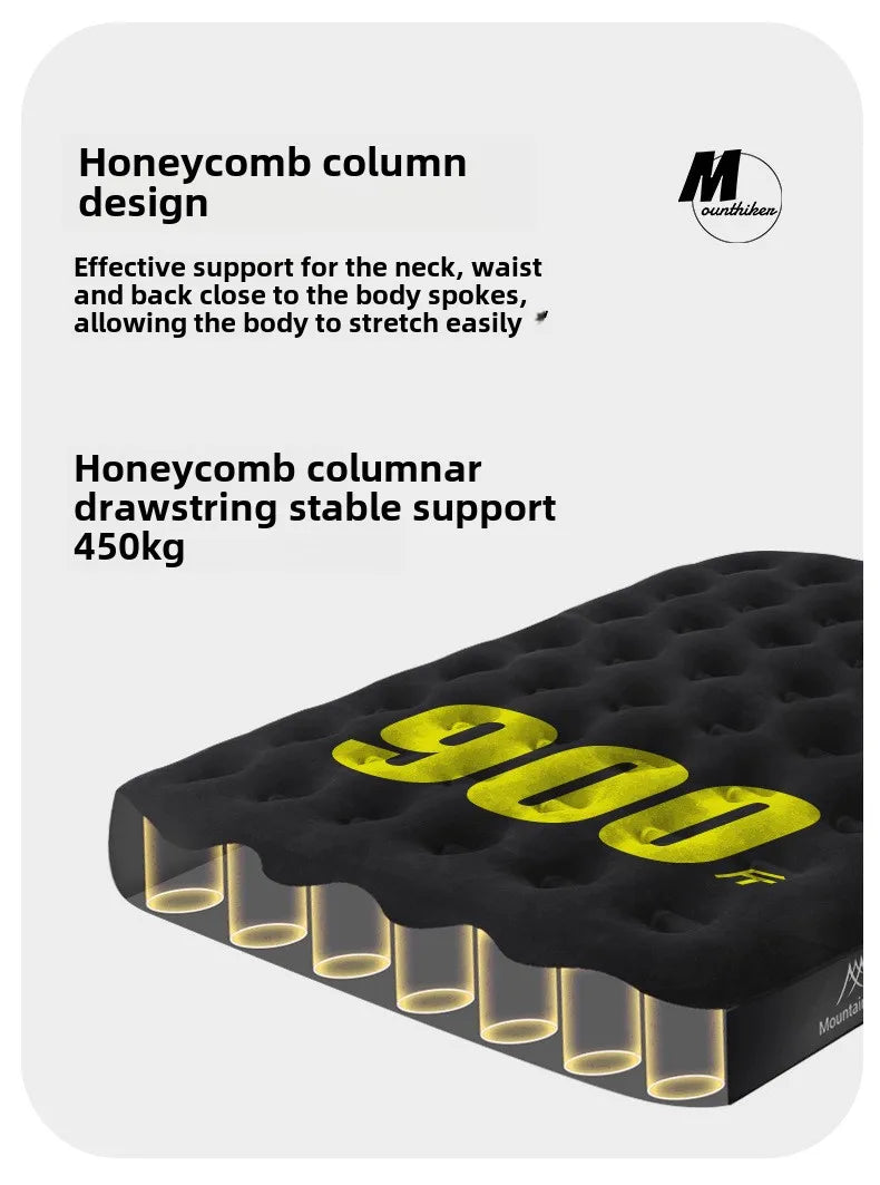 MOUNTAINHIKER 2025 Inflatable Air Mattress - PVC Glamping Camping / interior Bed Mat with Built-In Pump for 1-3 Person