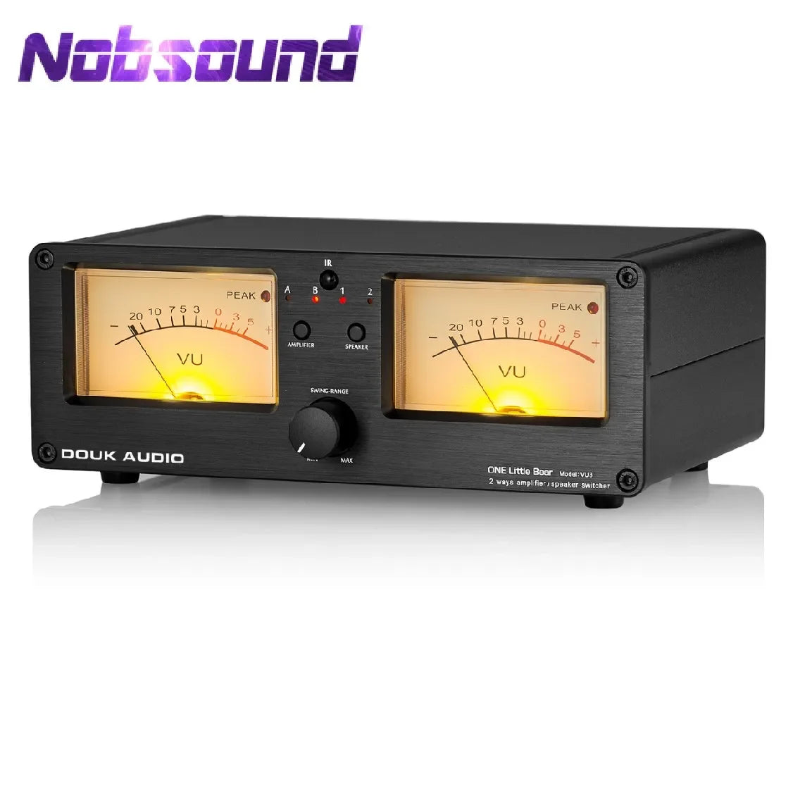 Nobsound Dual Analog VU Meter DB Display – 2-Way Amplifier/Speaker Audio Switcher & Music Spectrum Visualizer