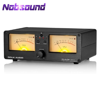 Nobsound Dual Analog VU Meter DB Display – 2-Way Amplifier/Speaker Audio Switcher & Music Spectrum Visualizer