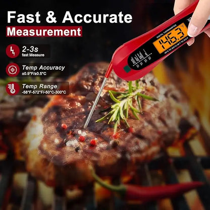 Instant Read Digital Meat Thermometer – Fast, Precise Cooking Thermometer with Backlight & Magnet