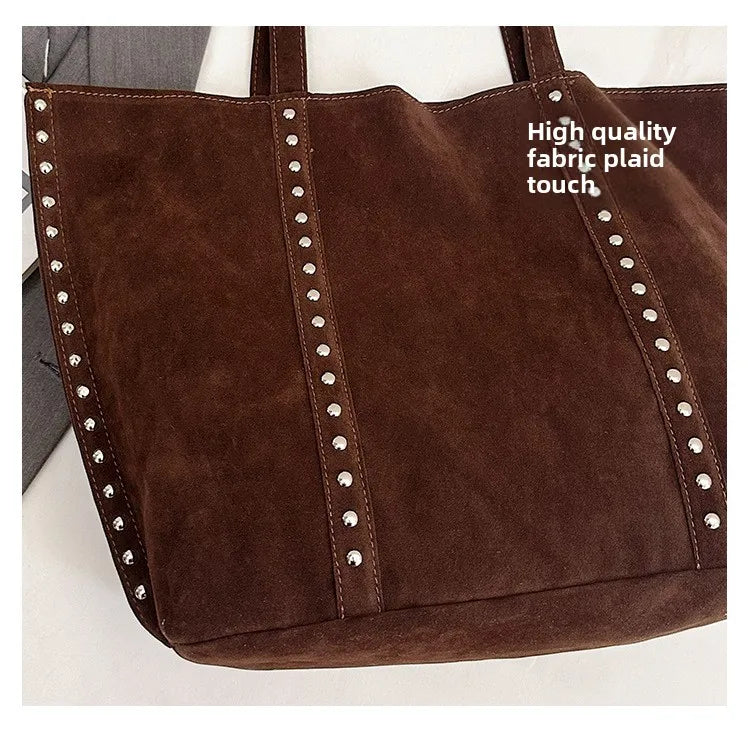 2025 Women’s Faux Suede Handbag – High-Quality, Versatile Large Capacity Shoulder Bag