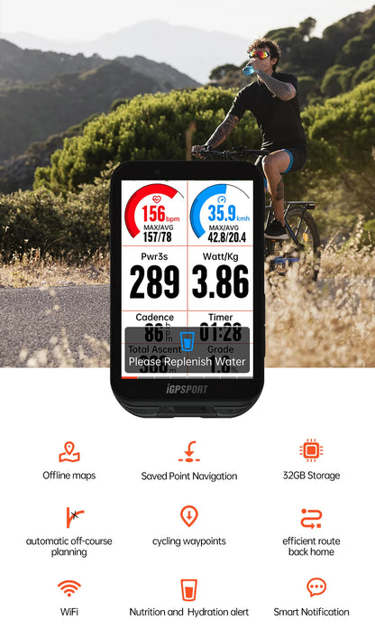iGPSPORT iGS800 Touchscreen Bike Computer - Professional GPS, Map Navigation, WiFi, ANT+, 50H Battery Life