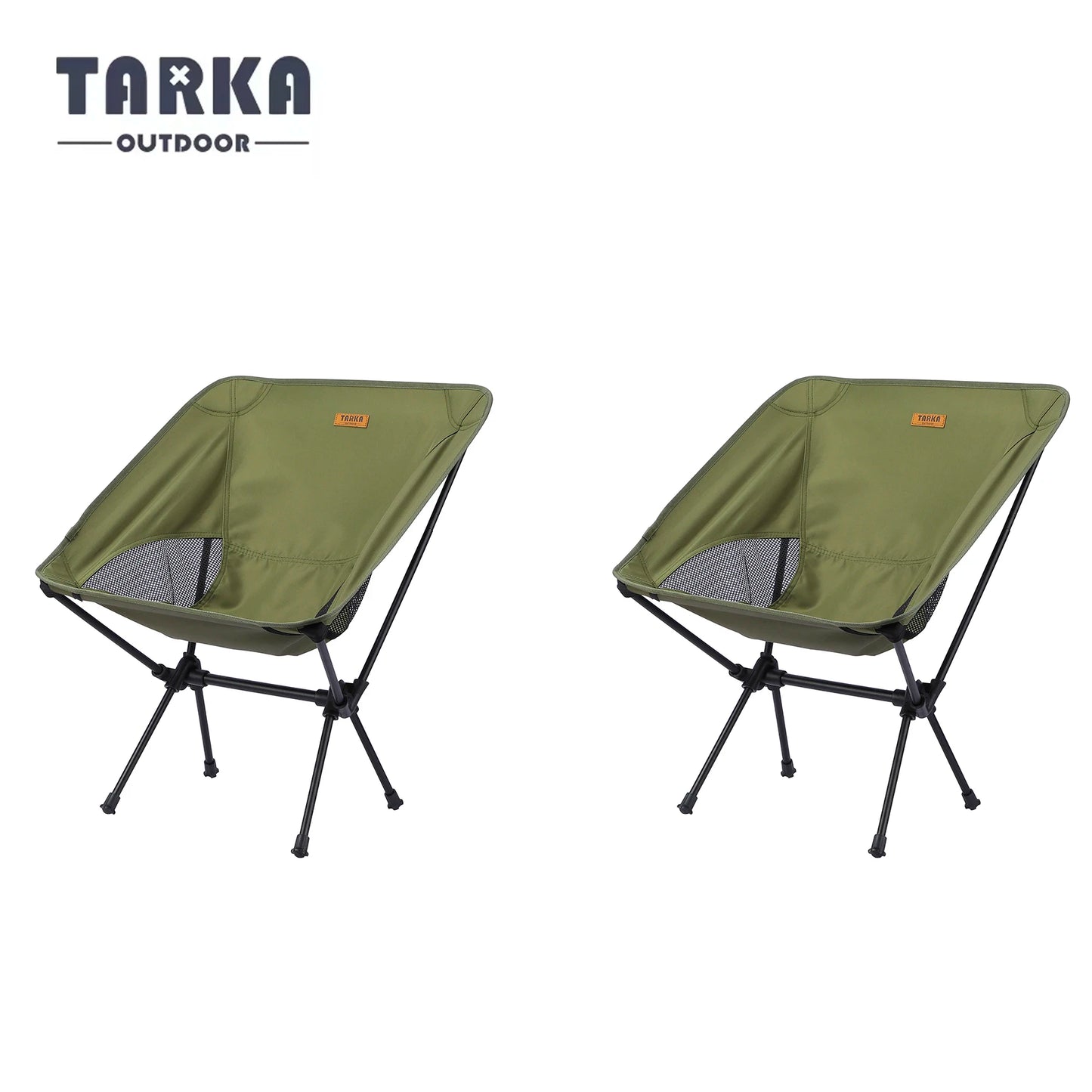 TARKA 2pcs Foldable Camping Chairs – Lightweight Folding Travel, Fishing, Backpacking, Garden & Balcony Seats