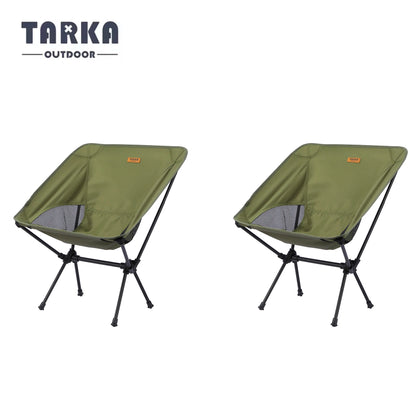 TARKA 2pcs Foldable Camping Chairs – Lightweight Folding Travel, Fishing, Backpacking, Garden & Balcony Seats