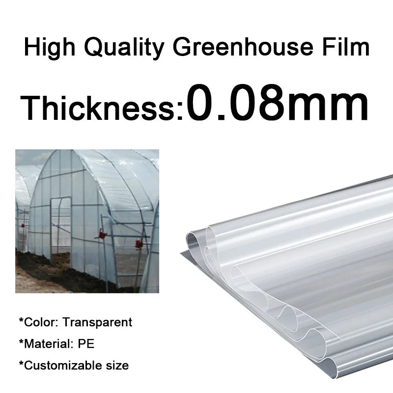 0.08mm-0.14mm Greenhouse Film – Transparent, Waterproof, Heat Preservation, Anti-Aging Planting & Gardening Film
