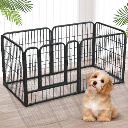 6-Panel Heavy Duty Foldable Pet Exercise Fence — Puppy Kennel Cage & Metal Barrier for Dogs, Cats, Rabbits