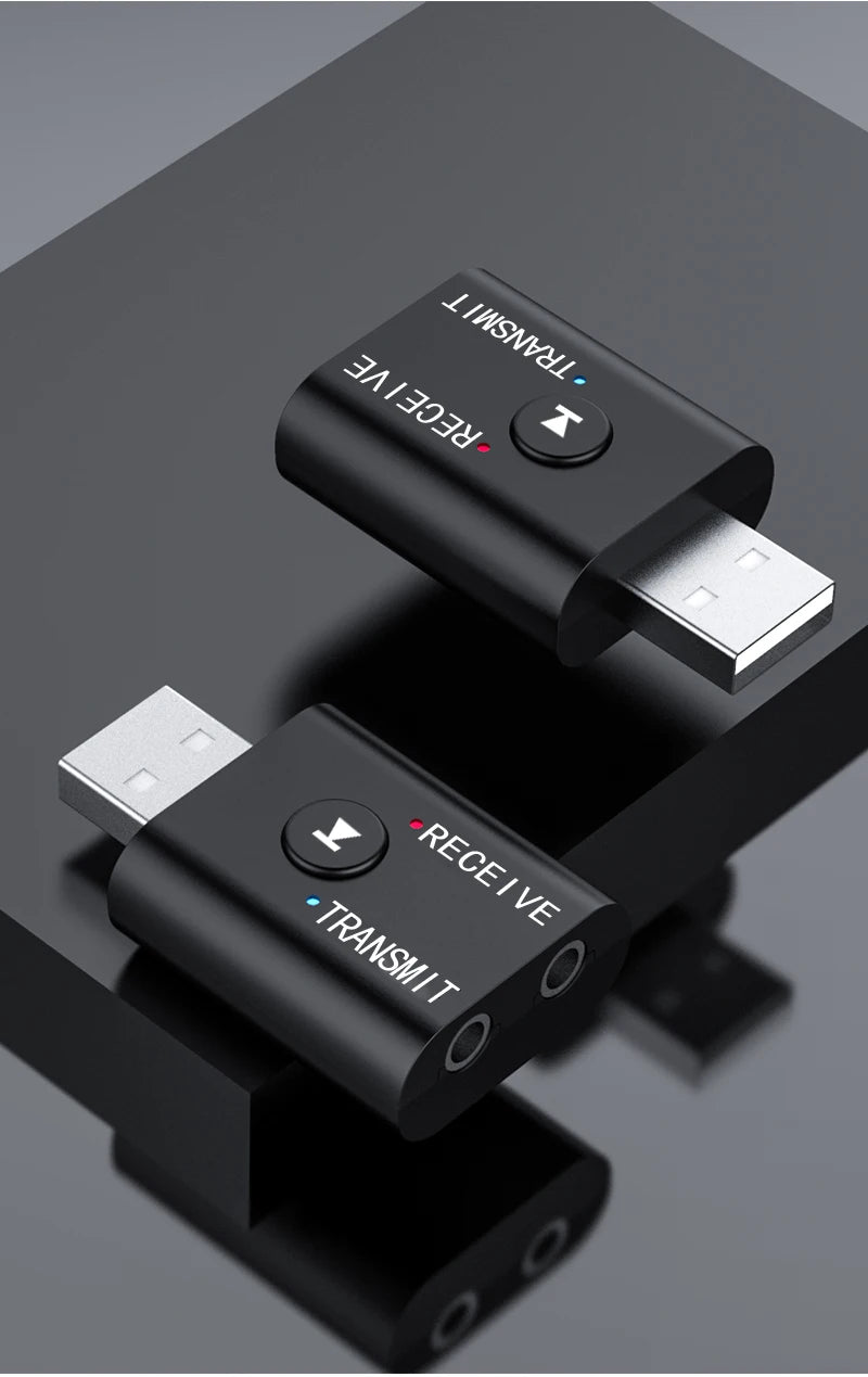 Bluetooth 5.0 Audio Transmitter Receiver – 3.5mm AUX, RCA, USB Stereo Wireless Adapter for TV, Car, Speaker & Headphones