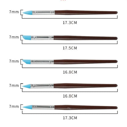 5PCS Silicone Clay Sculpting Tools: Soft Head Brush for Modeling, Dotting, Nail Art, Pottery - DIY Carving and Sculpting Accessories