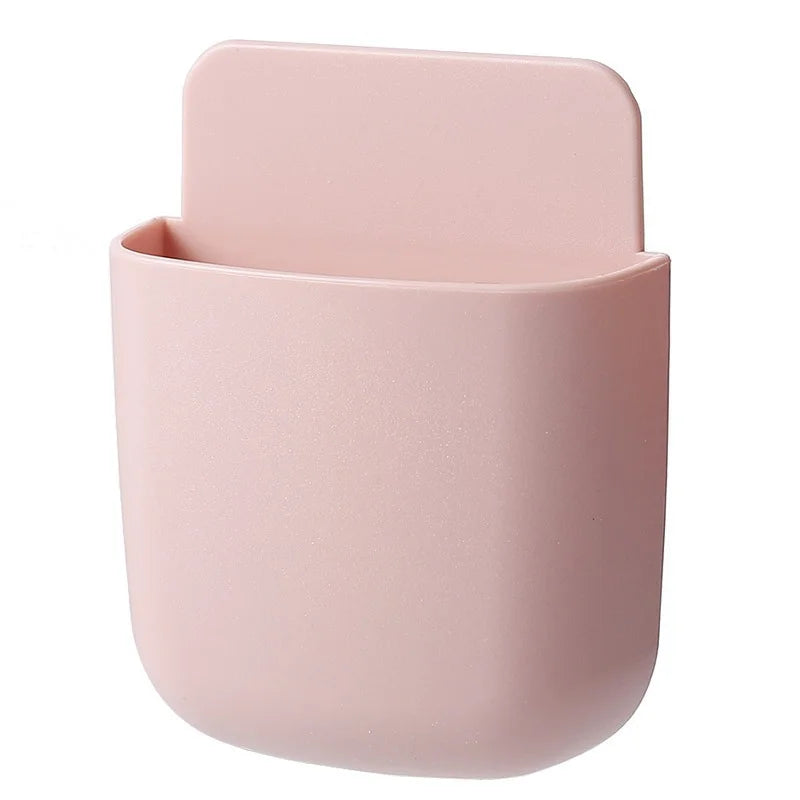 Wall Mounted Storage Box - Mobile Phone Plug Holder, Stand Rack, Remote Control Organizer for Air Conditioner & TV