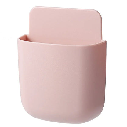 Wall Mounted Storage Box - Mobile Phone Plug Holder, Stand Rack, Remote Control Organizer for Air Conditioner & TV