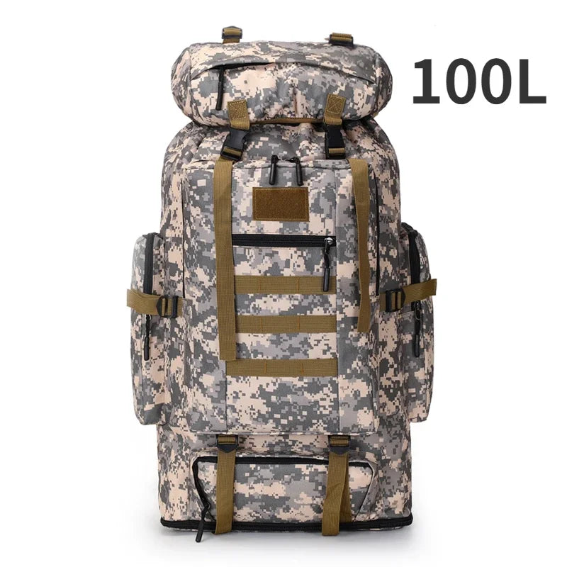 80L/100L Mountaineering Tactical Backpack - Large Outdoor Hiking, Camping & Travel Bag