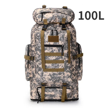 80L/100L Mountaineering Tactical Backpack - Large Outdoor Hiking, Camping & Travel Bag