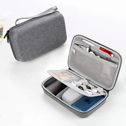 Large Capacity Travel Electronics Organizer – EVA Storage Bag for Tablet, Hard Disk, and Cables